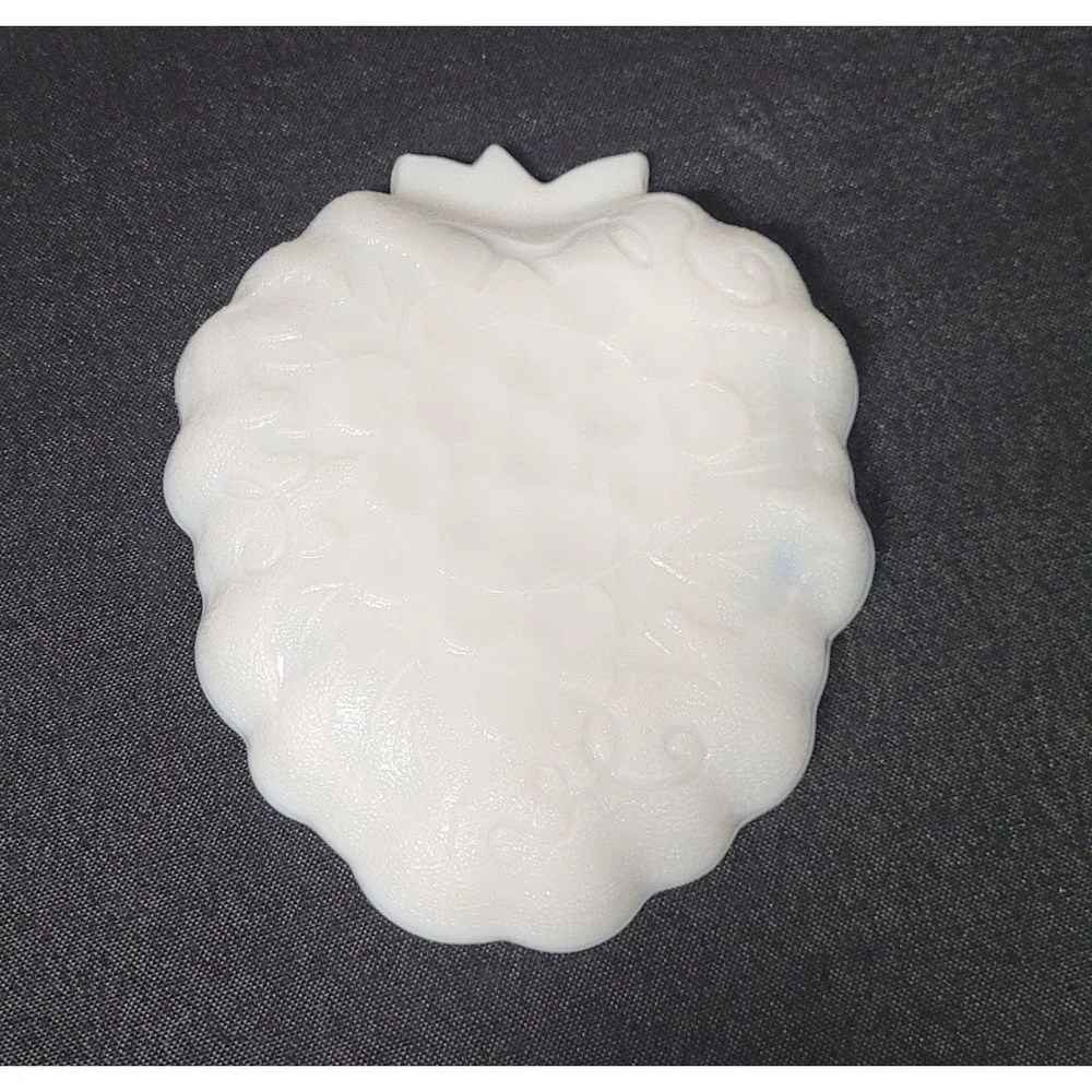 Hazel-Atlas Milk Glass Grape Cluster Design Dish Candy Dish Vintage 1950s
